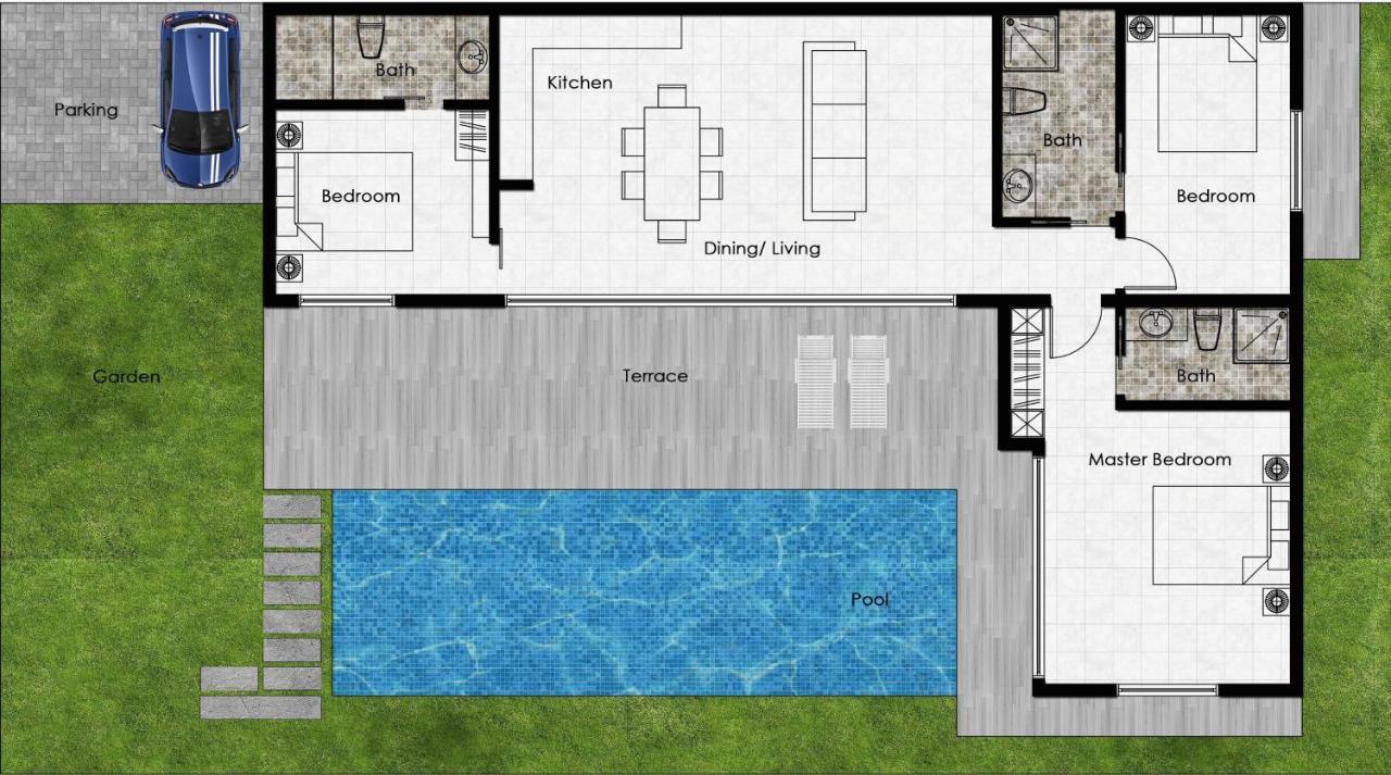Stylish Pool Villa - 10 Mins Walk To The Beach Ko Lanta エクステリア 写真